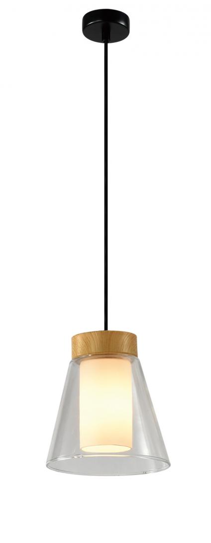 Подвес 24255/1HQ F BK+WOOD черный/дерево 1х40W E27 h1000, 24